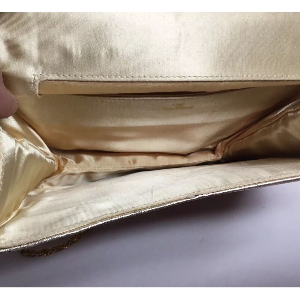Vintage Miss Lewis‎ gold purse Handbag clutch shoulder bag gold chain Strap - Picture 7 of 9